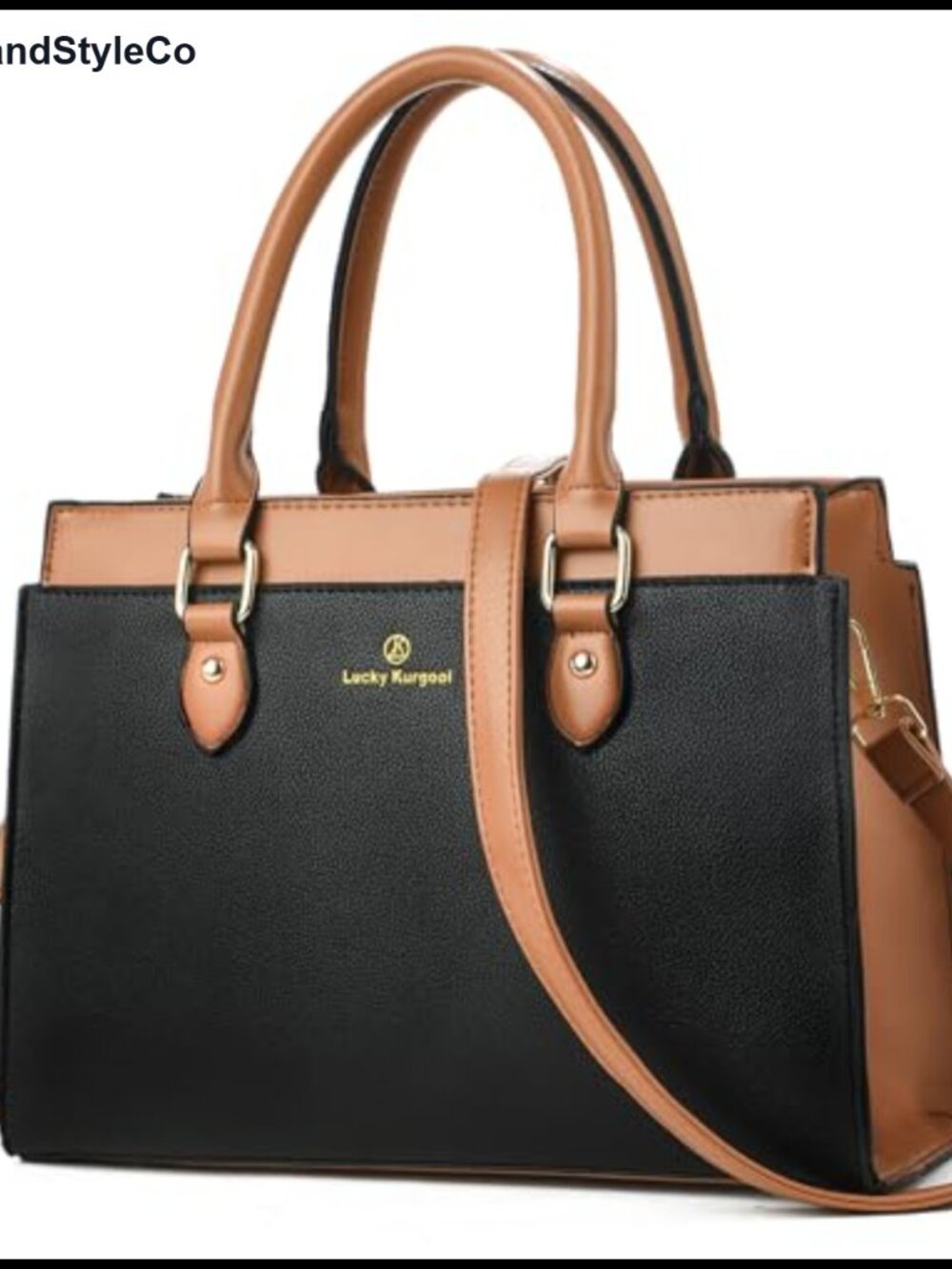 Faux Leather Satchel Handbag Medium Crossbody Purse with Adjustable Strap